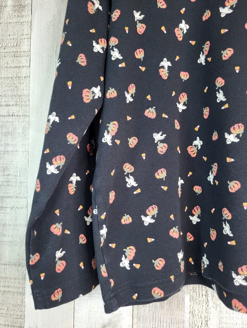 Talbots Black Halloween-Print Turtleneck Long Sleeve Top. Size Large. - Picture 3 of 8